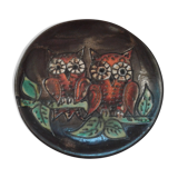 Circular dish, enamelled ceramics. 1950/1960. diameter 29 cm