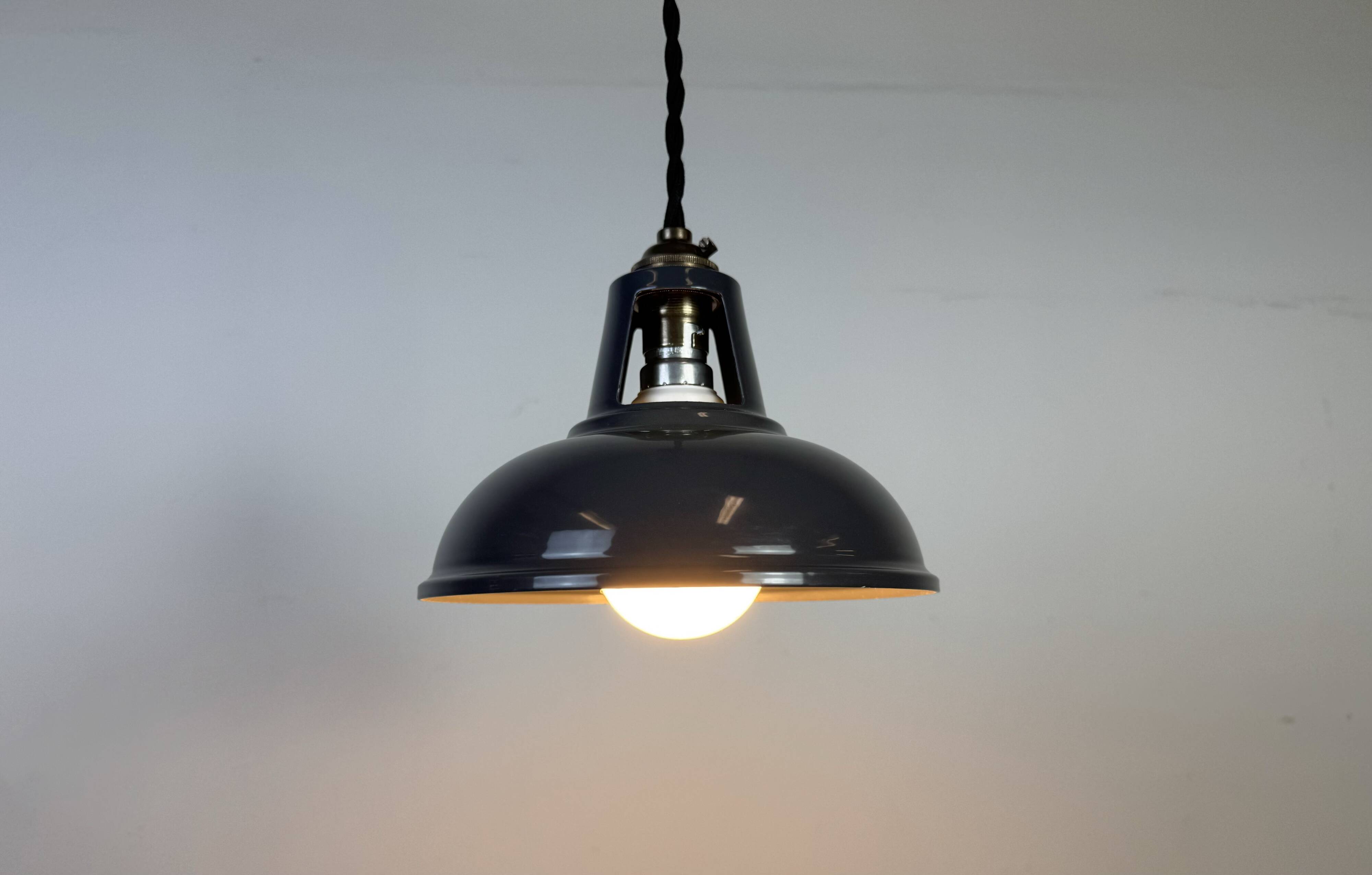 Vintage Industrial Grey Painted Ceiling Lamp, 2000s