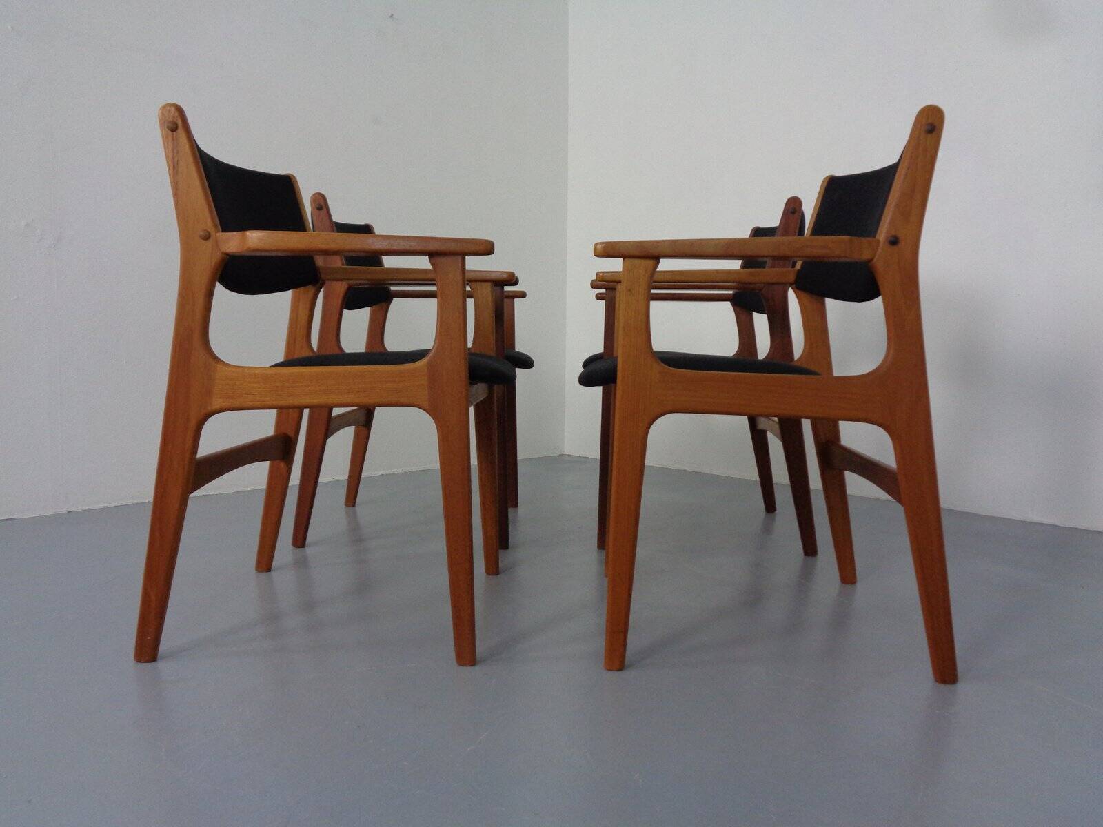 Mid-Century Danish Armchairs in Teak, 1960s, Set of 4