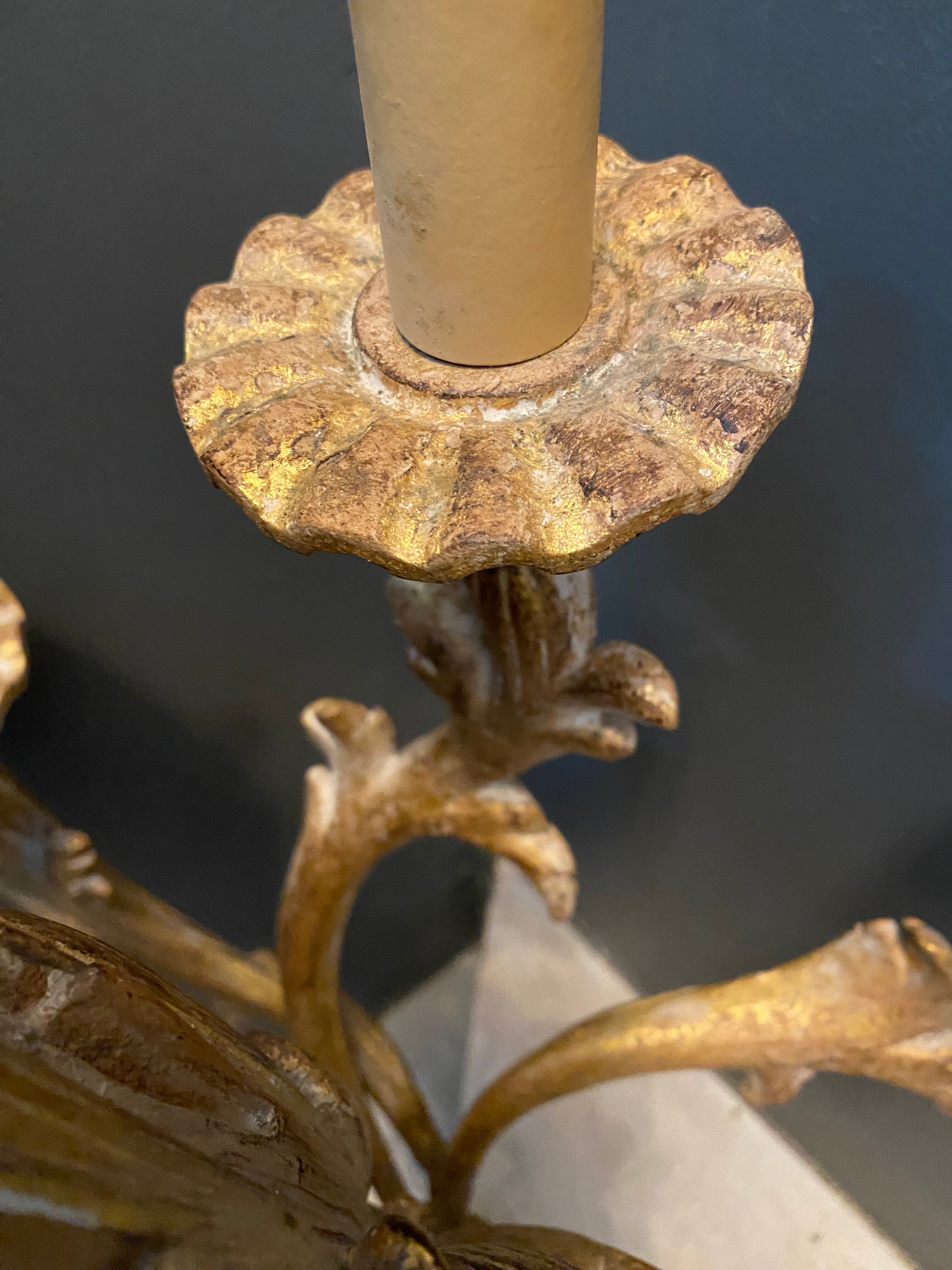 Golden wood wall light