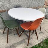 Round kitchen dining table 100cm chrome legs