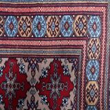 Antique Uzbek Bukhara handmade rug 94cm x 125cm (1920s)