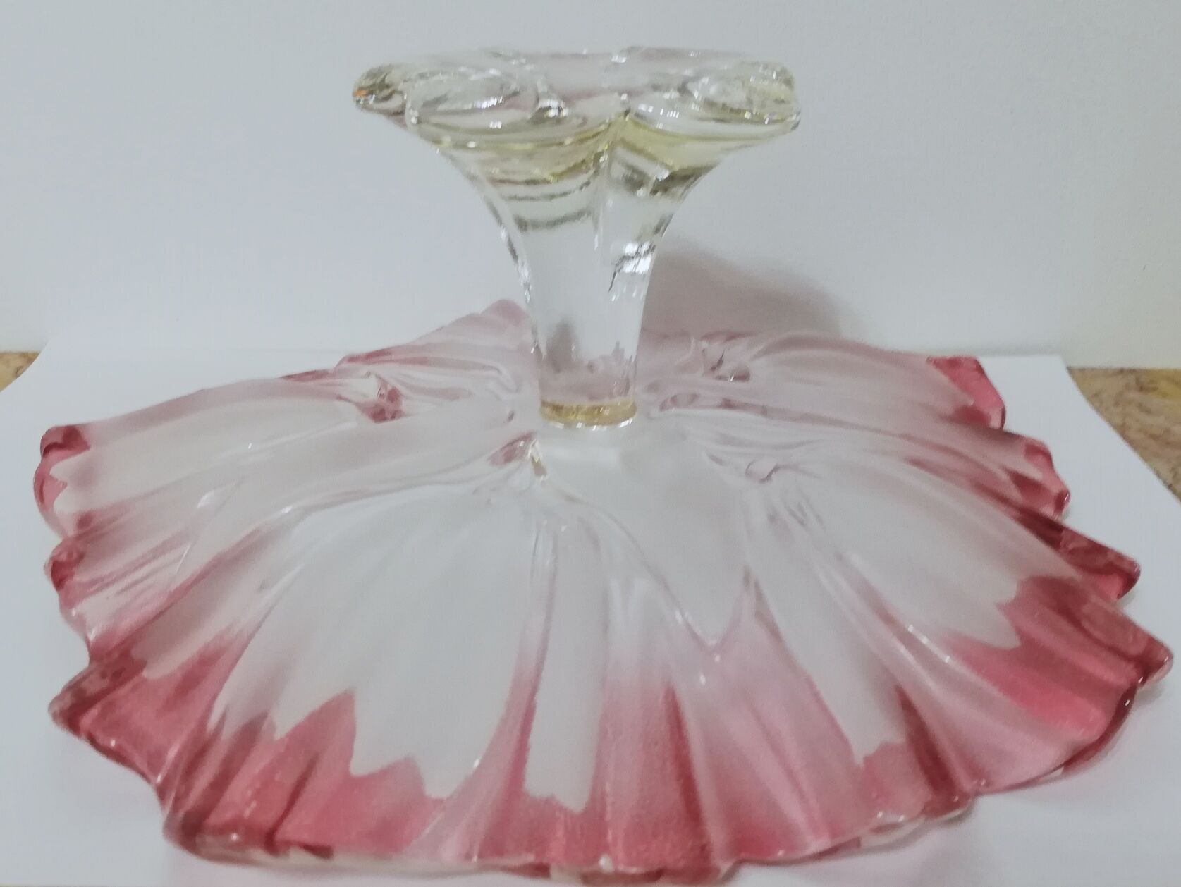 Mikasa frosty crystal standing dessert dish