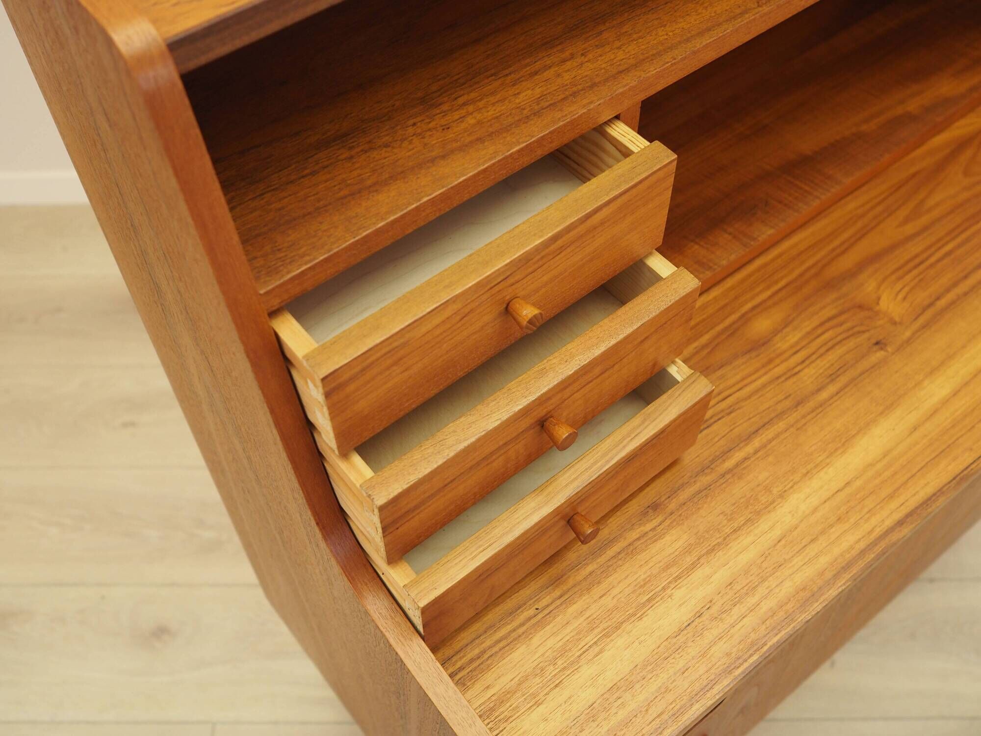 Danish teak secretary desk 1960s with pull-out surface