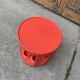 Round red bar cart in injected plastic, Mid-Century Italian style, 1970s.