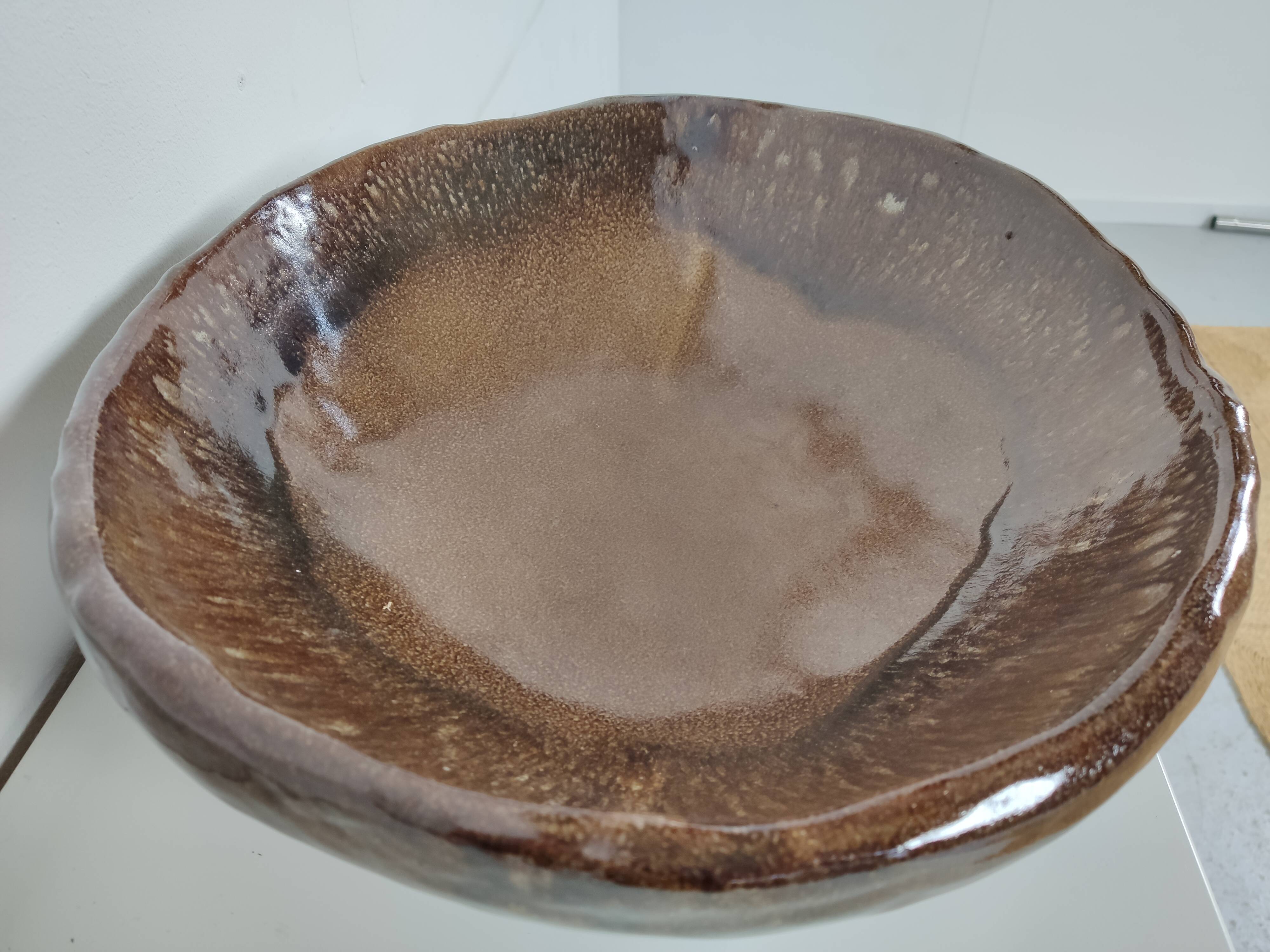 large vintage ceramic fruit basket Germany 1960s