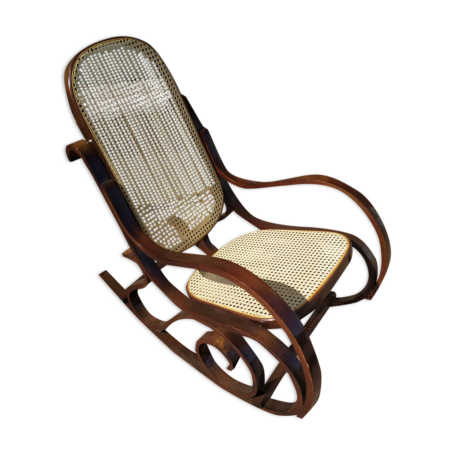 Rocking-chair wood cannage