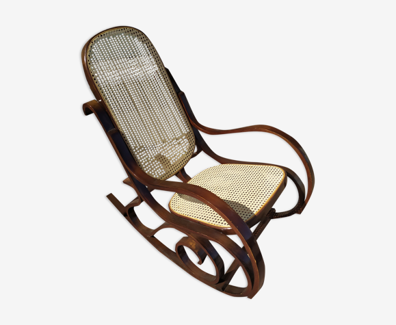 Rocking-chair cannage bois