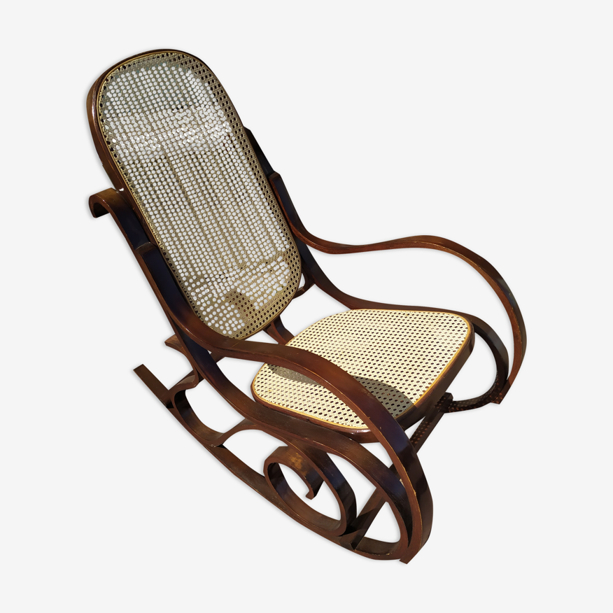 Rocking-chair cannage bois | Selency