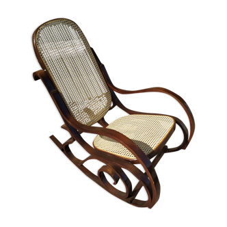 Rocking-chair wood cannage