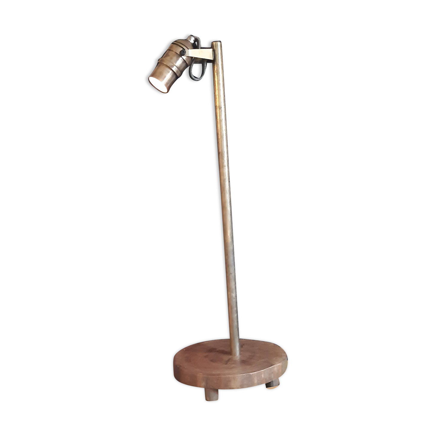 Bronze boat lamp on wooden base