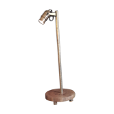 Lampe bateau bronze sur socle bois