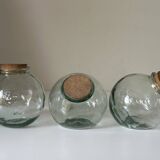 Set of 3 vintage glass candy jars from the 60s and 70s