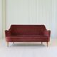 "Samsas" canapé in rare velvet by Carl Malmsten from the mid-century, Sweden, 1960s.