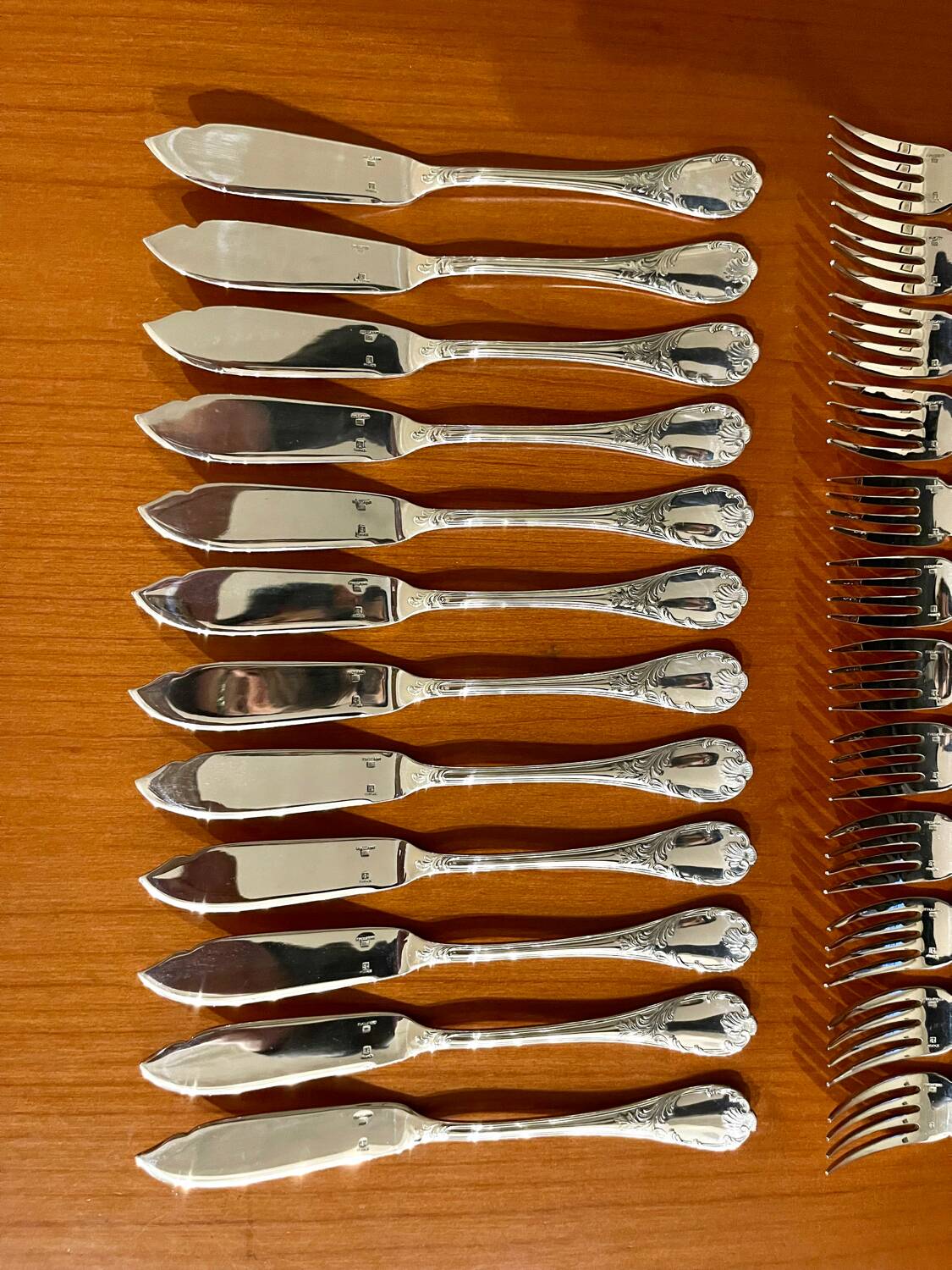 Christofle Marly 12 fish cutlery sets, 24 pieces, very good condition