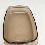 Dish vintage rectangular 35 cm arcopal smoked "gourmet" for oven