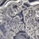 Frosted glass vase, decorated with cherubs and flowers, vintage.