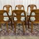 Set of 6 gondola chairs in blond mahogany - 20th century
