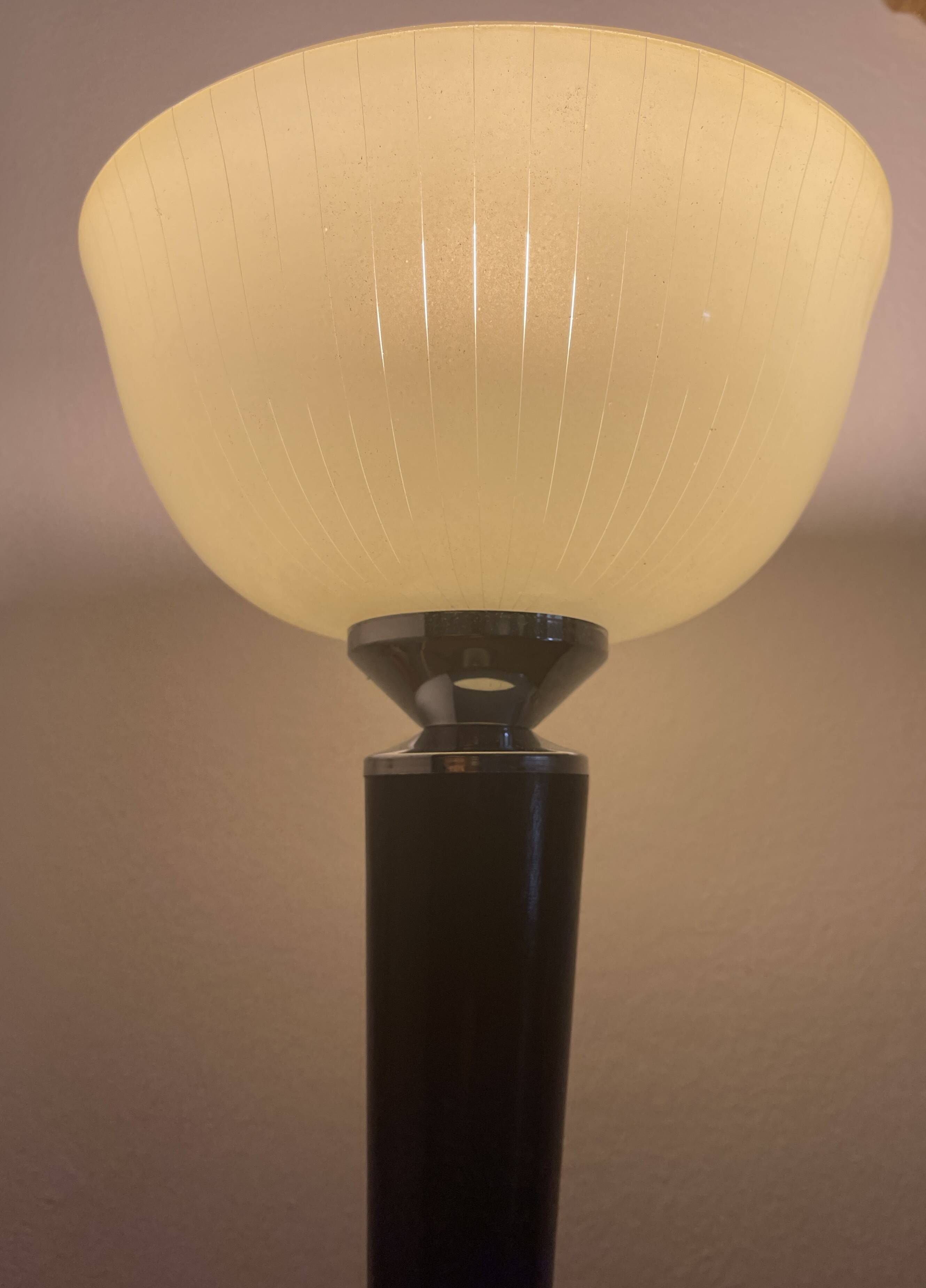 Art Deco lamp "Mazda" wood and glass