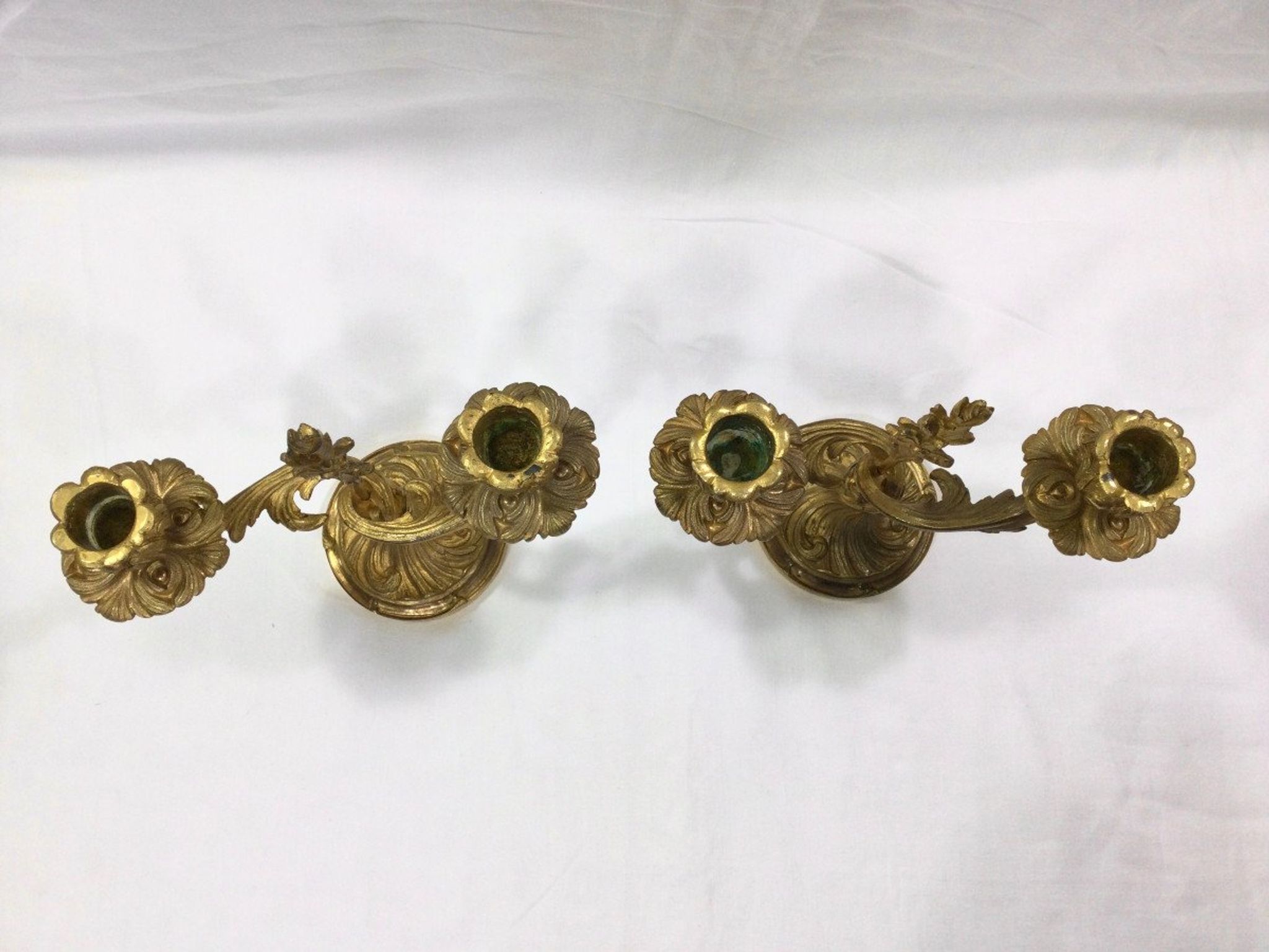 Pair of candelabra bronze rocaille