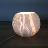 Alabaster white marble ball lamp
