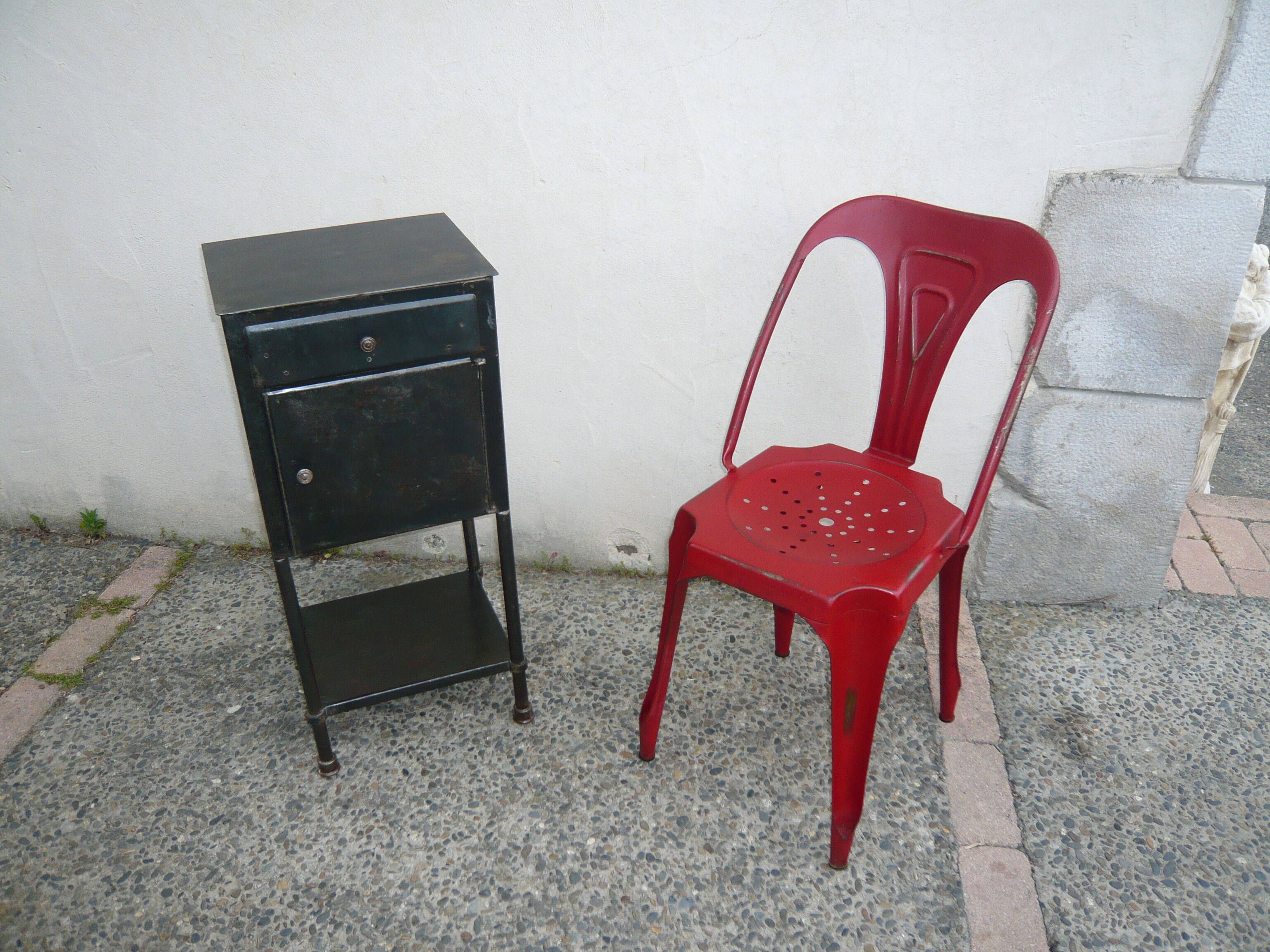 Industrial metal bedside