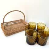 1970s rattan glass holder