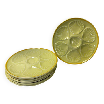 Set of 6 Moulin des Loups shell plates