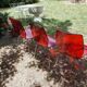 set of 3 vintage plexiglass chairs