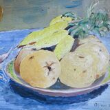 Oil on panel old still life vegetables