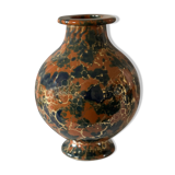 Lucien brisdoux, vase en gres email métallescent or 1930