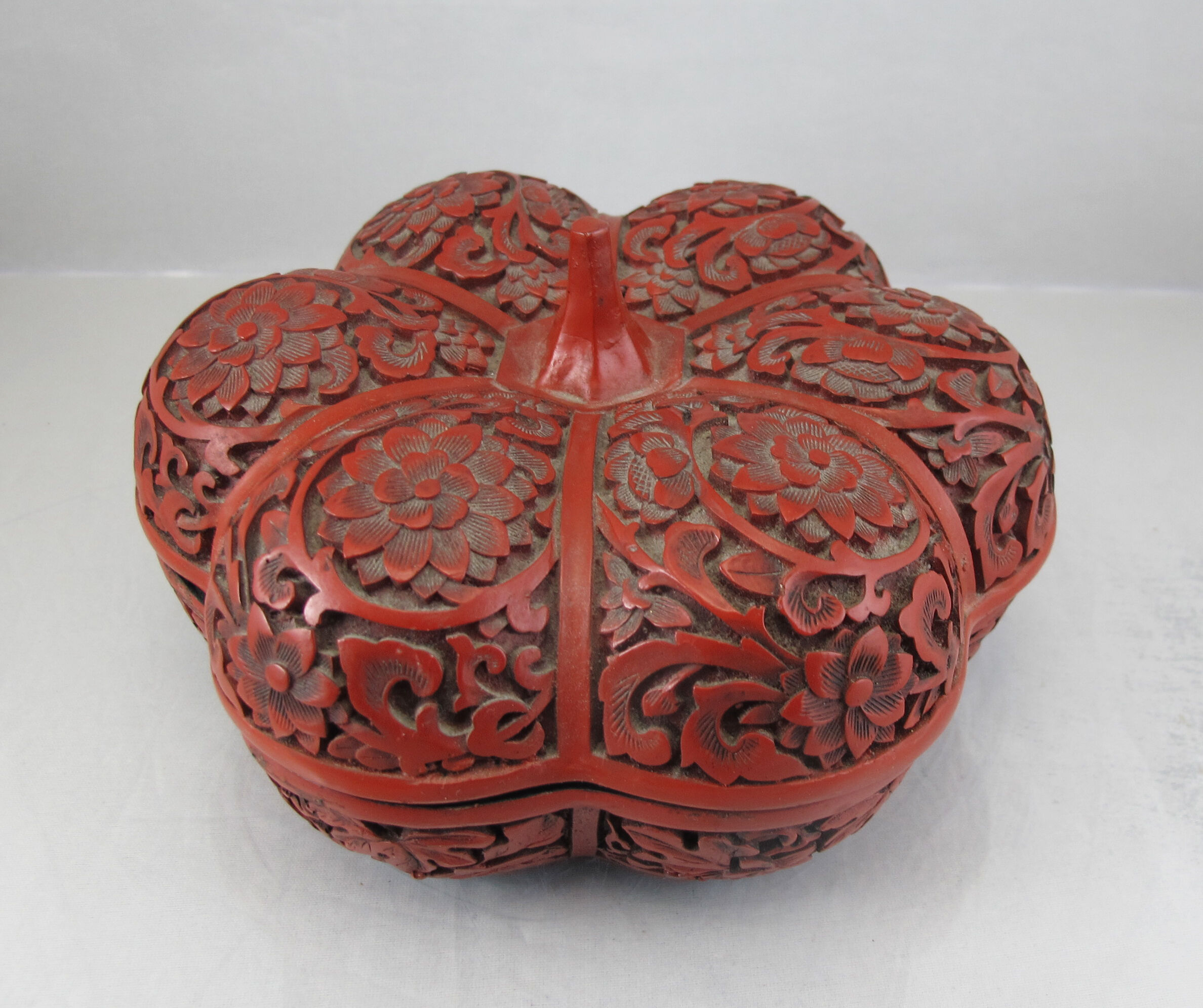 Old Chinese box in red lacquer Beijing China Asia