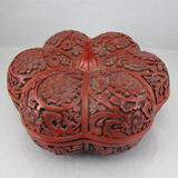 Old Chinese box in red lacquer Beijing China Asia