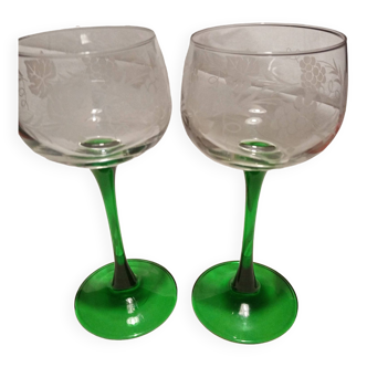 2 verres à vin blanc d Alsace