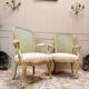 PAIRE DE FAUTEUILS EN BOIS LAQUÉ DE STYLE LOUIS XV XIX EME SIÈCLE  