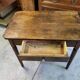 petit bureau table en noyer avec un tiroir de chaque cote du xix ème siecle