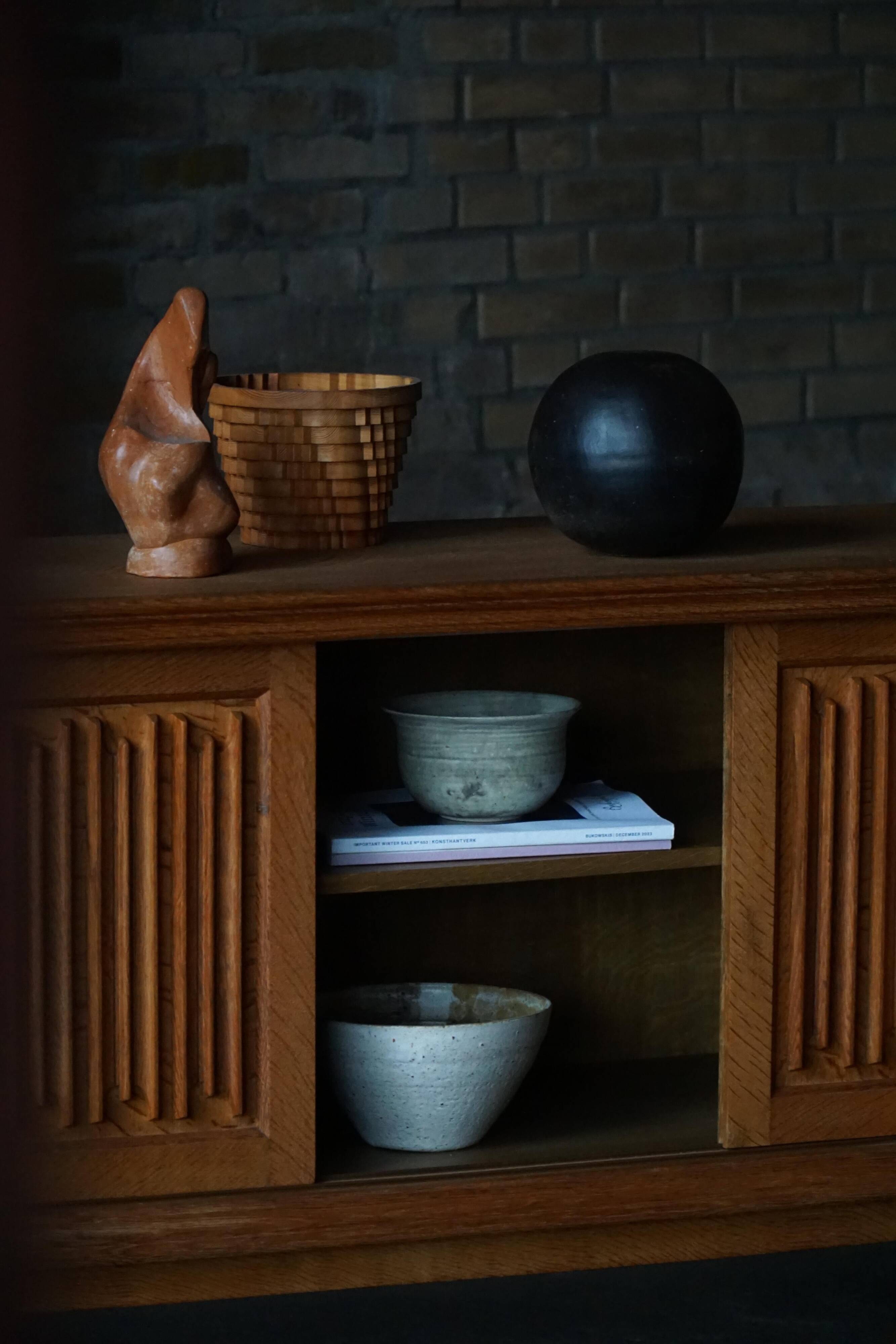 Low oak enfilade by a Danish cabinetmaker, 1960s, mid-century modern.