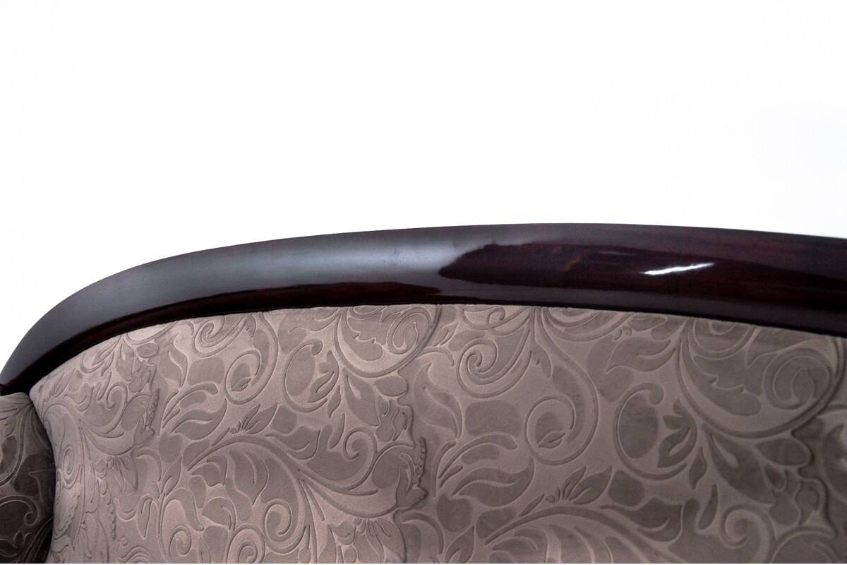 Antique sofa in Biedermeier style, Northern Europe, circa 1840.