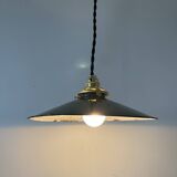 Industrial enameled sheet metal pendant light