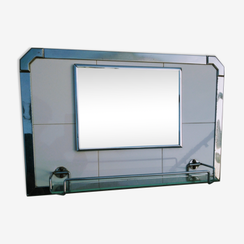 Miroir chrome et carrelage 46x31cm