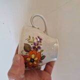 Lot of 10 vintage porcelain cups from Winterling Bavaria with orange flowers from the 70s.