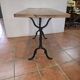 Ancienne table bistrot dessus chêne pied fonte , 118cms de L