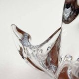 Large Modern Crystal Glass Fruit Bowl from the Mid-Century by Art Vannes, France, 1960s