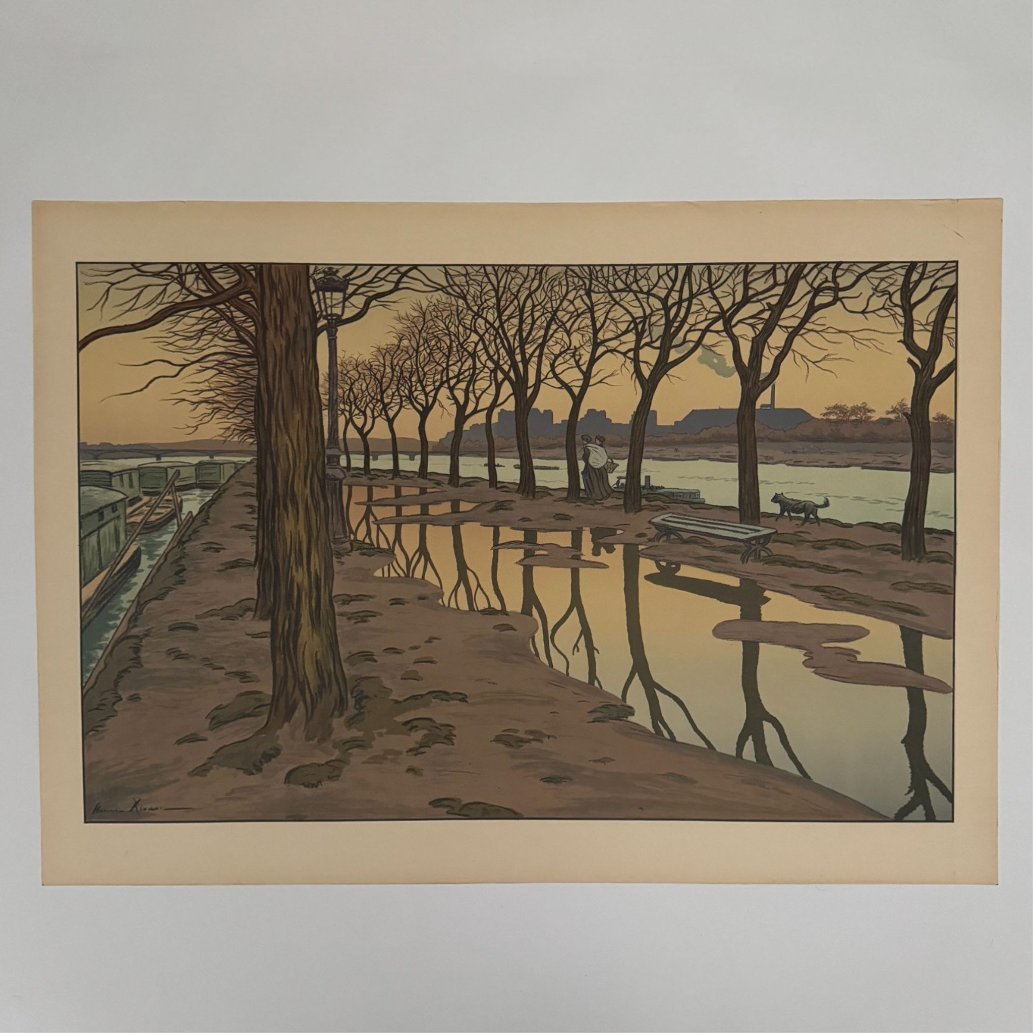 Lithograph by Henri Rivière Parisian Landscapes - The Isle of Swans