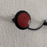 Vintage 1960 red and black coat rack with 3 wall hooks - 45 x 7 cm