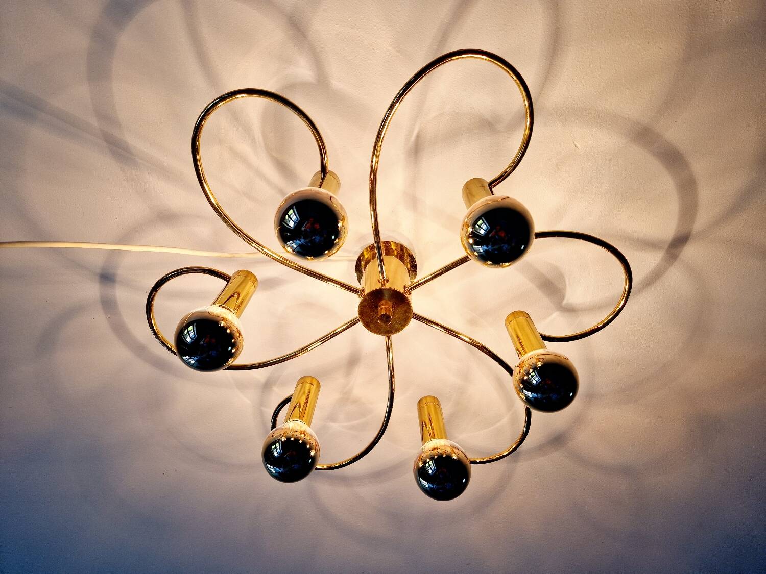 Brass ceiling light, Cosack Leuchten, 1970s
