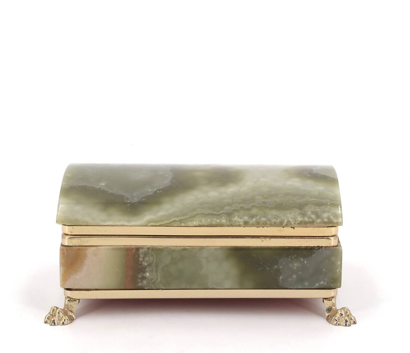 Italian onyx and gold metal catchall, 1970s.