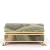 Italian onyx and gold metal catchall, 1970s.