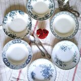 Assiettes creuses anciennes dépareillées en faïence terre de fer