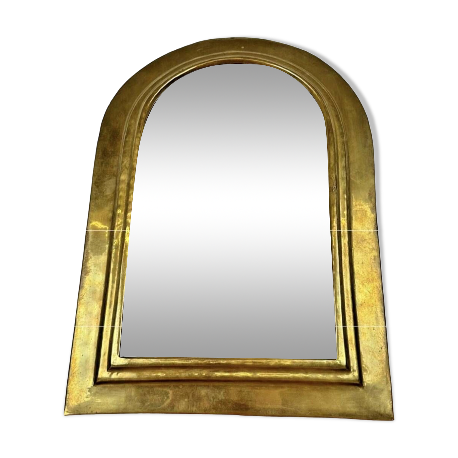 Vintage golden half-moon mirror